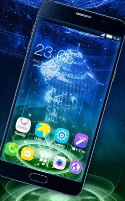 Hologram theme for Galaxy Note6 cool launcher android App screenshot 1