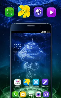 Hologram theme for Galaxy Note6 cool launcher android App screenshot 2